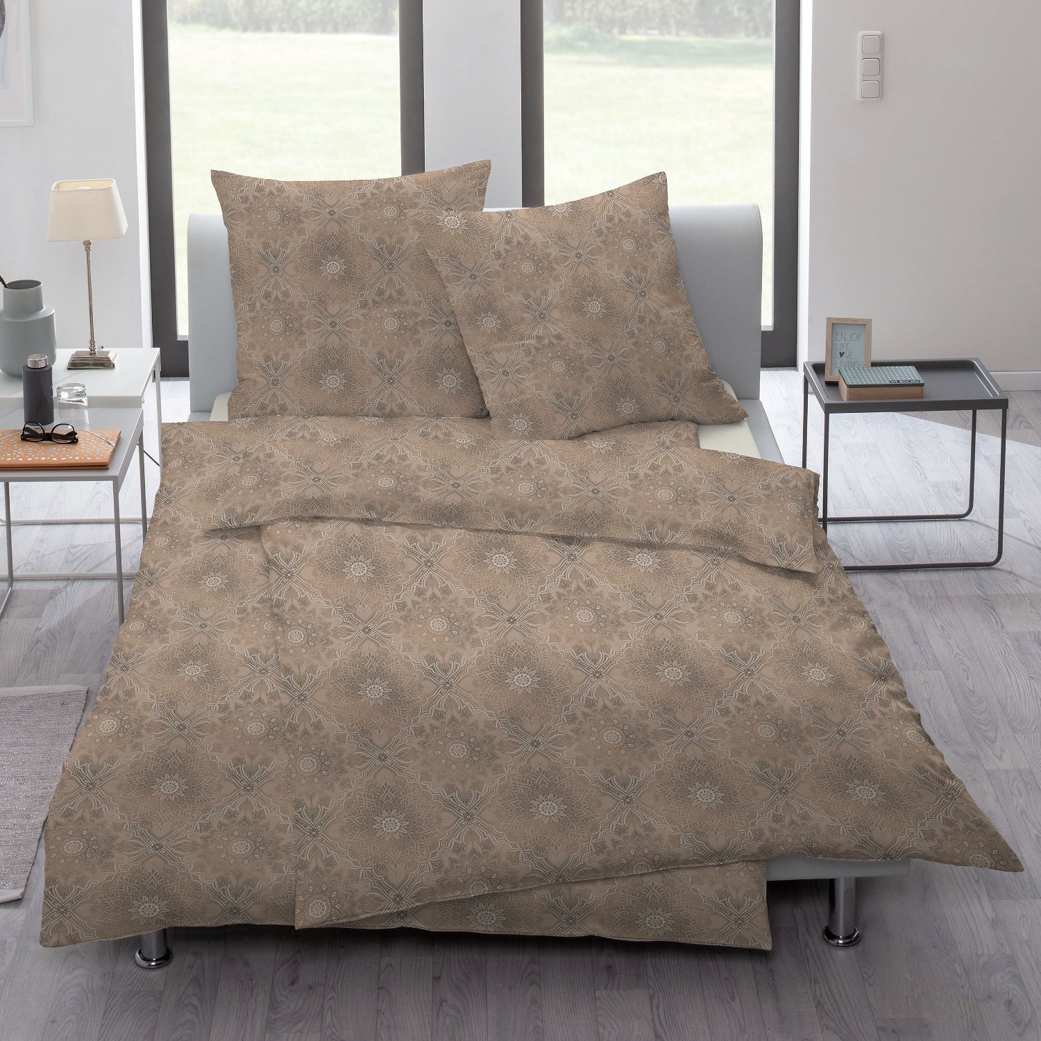 Estella Interlock Jersey Bettwäsche Amalie 6893-385 Schoko 135x200 günstig online kaufen