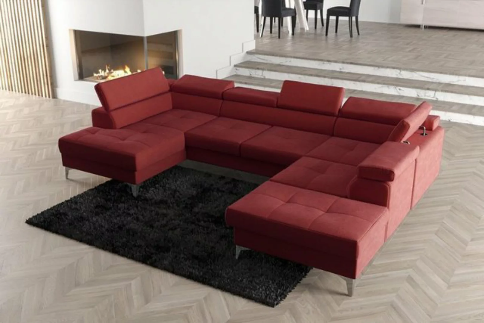 JVmoebel Ecksofa Modernes Design Polsterung Couch Wohnzimmer Ecksofa U-Form günstig online kaufen