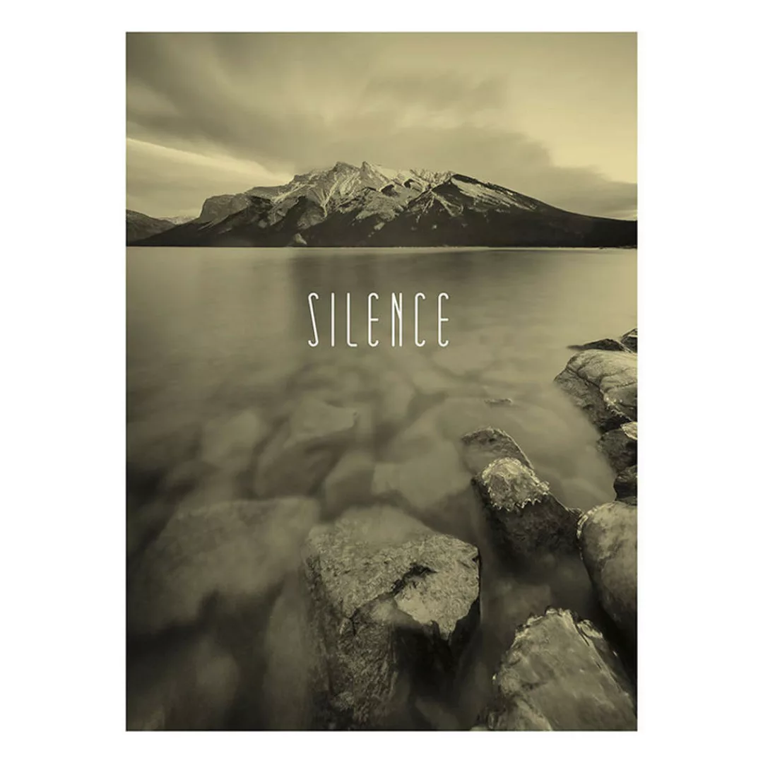 Komar Wandbild Word Lake Silence Sand Natur B/L: ca. 30x40 cm günstig online kaufen