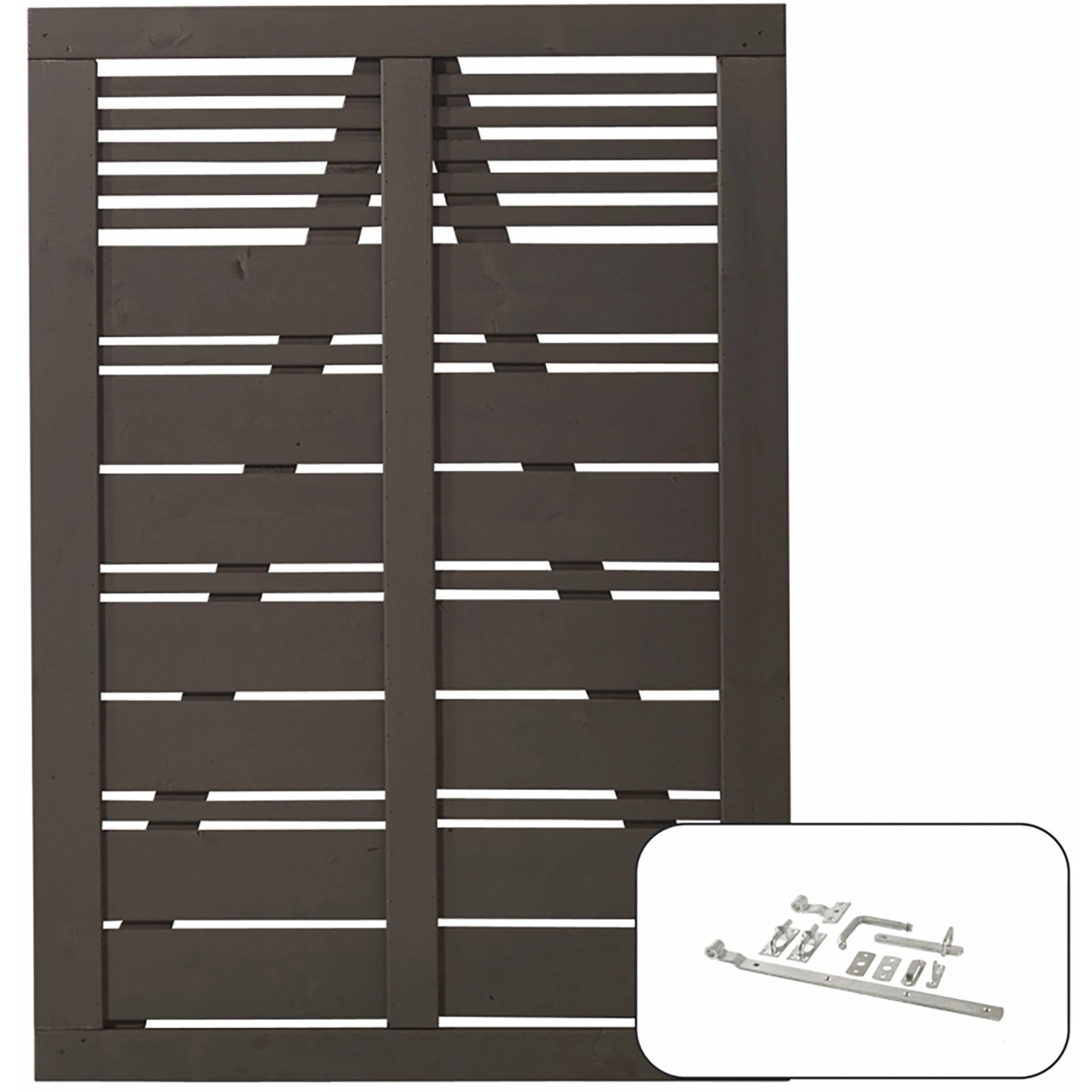 Plus Holz Einzeltor Silence Nadelholz Umbragrau 100 cm x 140 cm günstig online kaufen