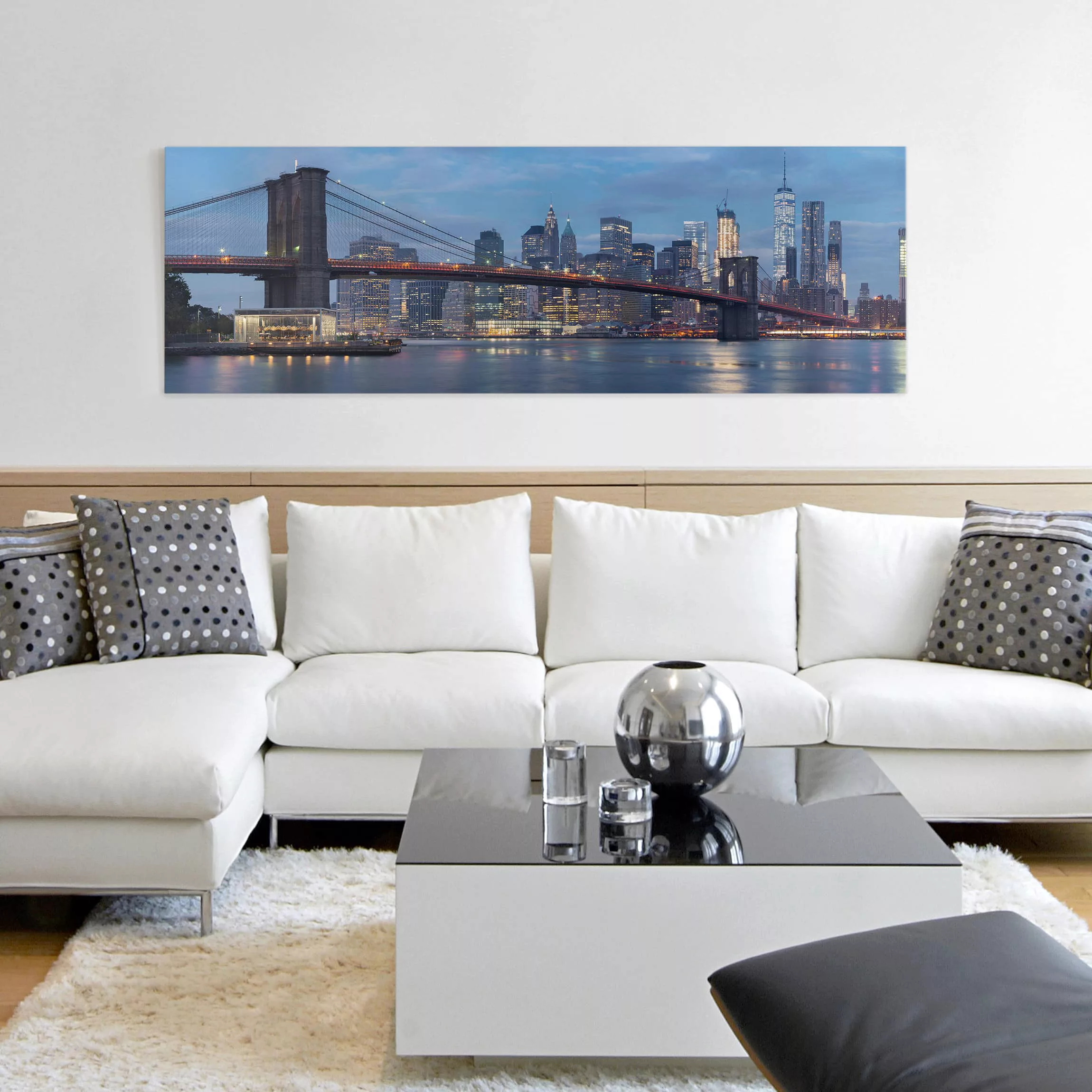 Leinwandbild Architektur & Skyline - Panorama Brooklyn Bridge Manhattan New günstig online kaufen