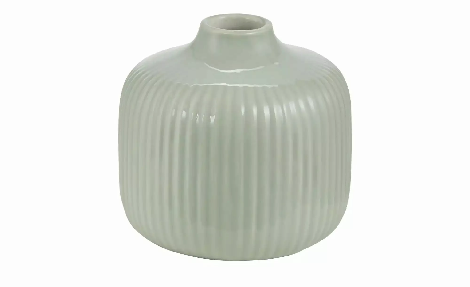 HOME STORY Vase   ¦ grün ¦ Dolomite ¦ Maße (cm): H: 10  Ø: 10.5 Accessoires günstig online kaufen