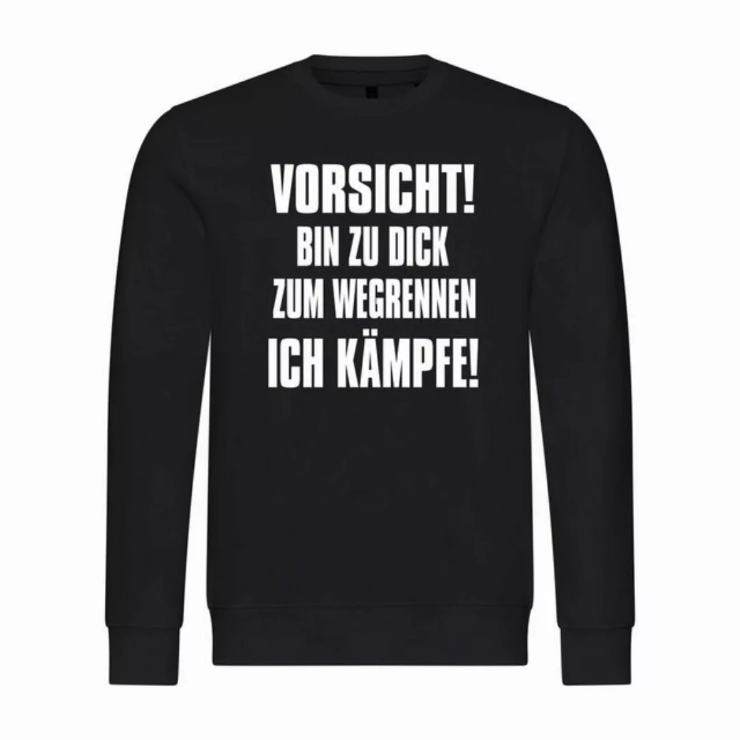 deinshirt Rundhalspullover Herren Pullover Vorsicht bin zu dick zum wegrenn günstig online kaufen