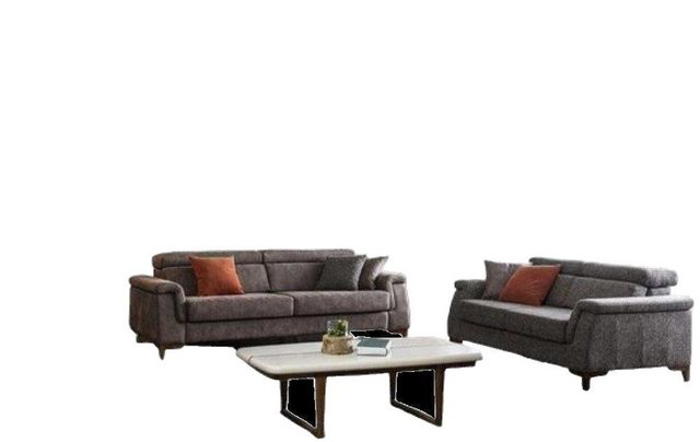 JVmoebel Sofa Sofagarnitur Stoffsofa Sofa Stoff Sessel Grau Bettfunktion, 3 günstig online kaufen