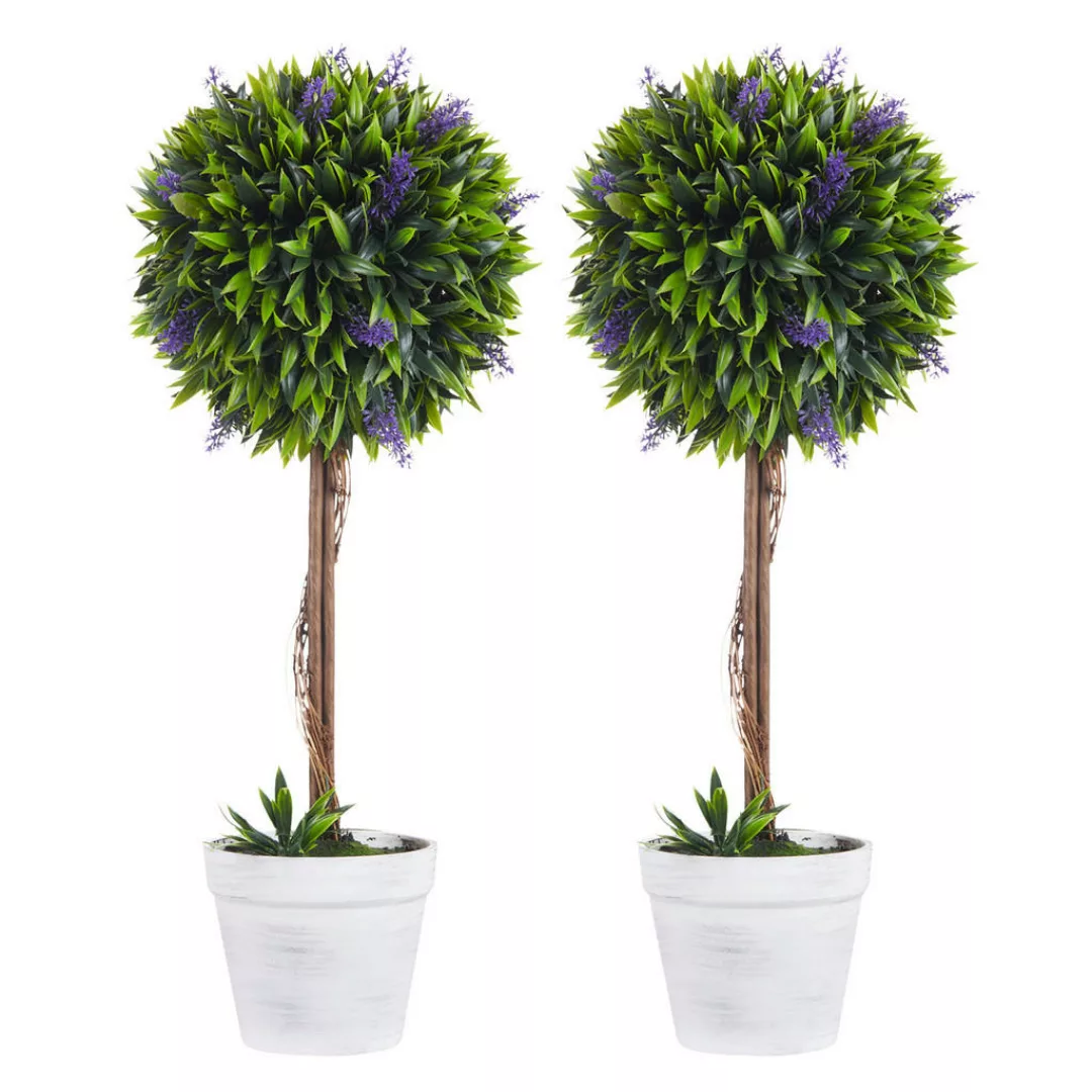 HOMCOM Kunstpflanze Lavendel 2er-Set Künstliche Pflanzen, 60 cm Zimmerpflan günstig online kaufen