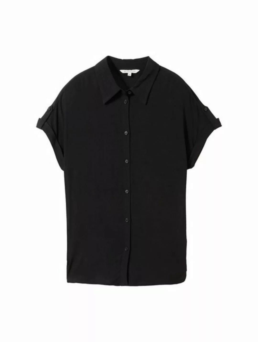 TOM TAILOR Blusenshirt shortsleeve blouse shirt, deep black günstig online kaufen