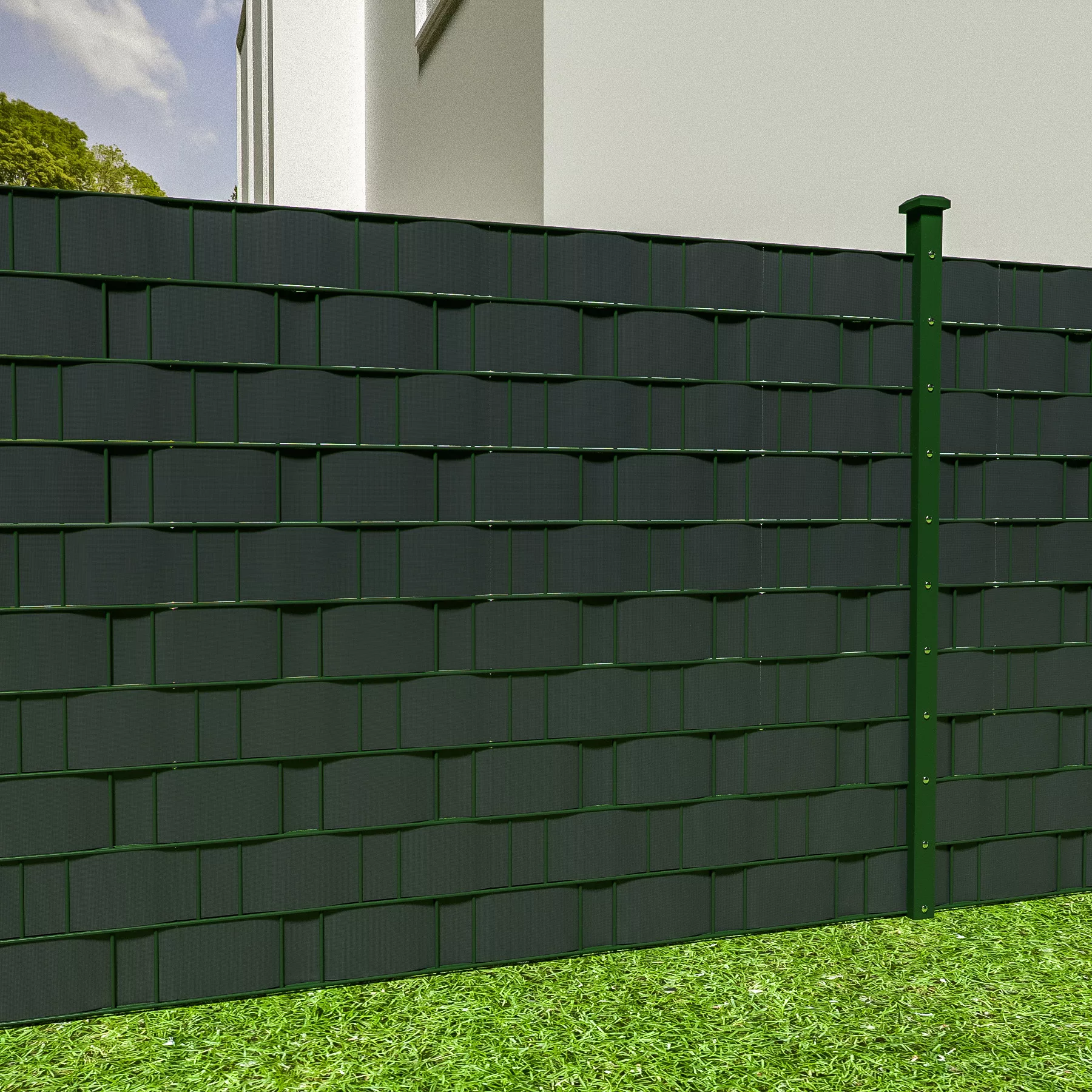 PVC Sichtschutzfolie mit Befestigungsclips - 70 m, anthrazit günstig online kaufen