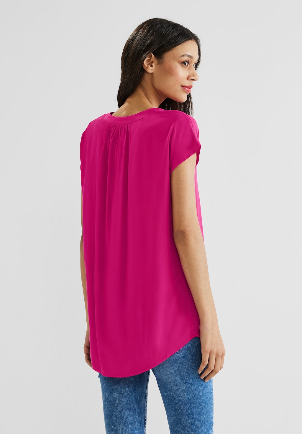 STREET ONE Shirtbluse, in Unifarbe günstig online kaufen