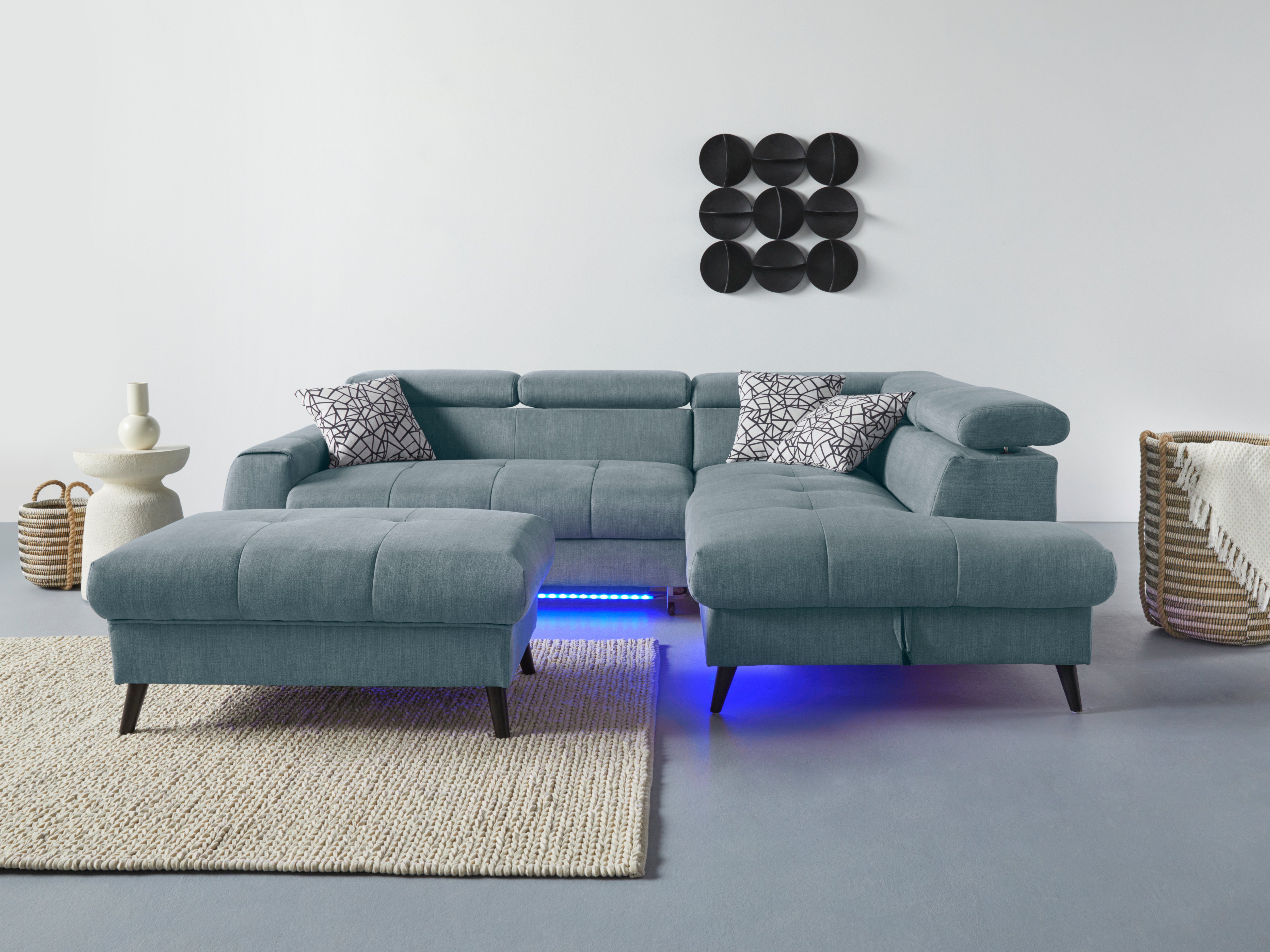 COTTA Ecksofa "Mia L-Form mit 3 Zierkissen", wahlweise mit Bettfunktion, Be günstig online kaufen