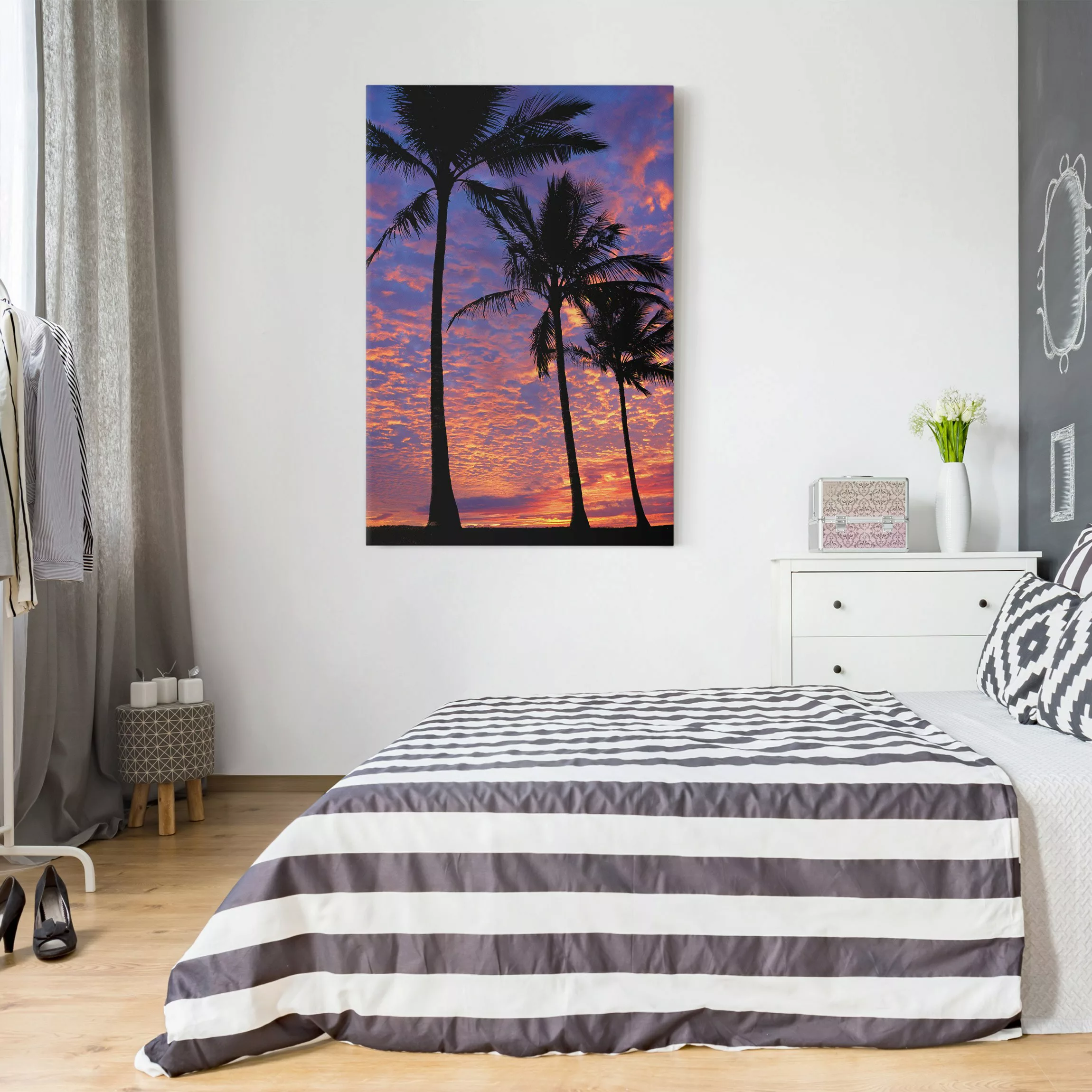 Leinwandbild Strand - Hochformat Palms günstig online kaufen