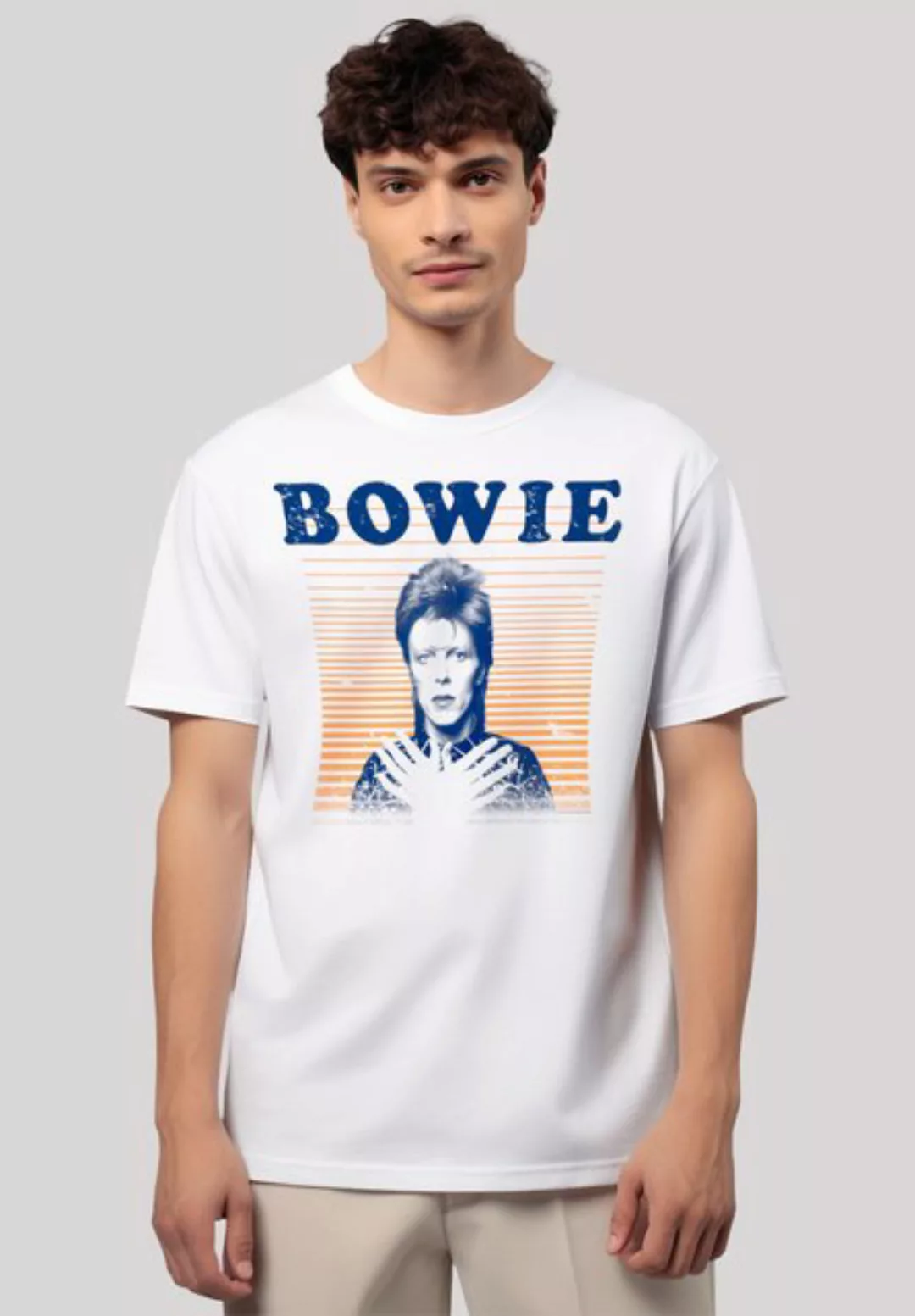 F4NT4STIC T-Shirt David Bowie Orange Stripes Premium Qualität günstig online kaufen