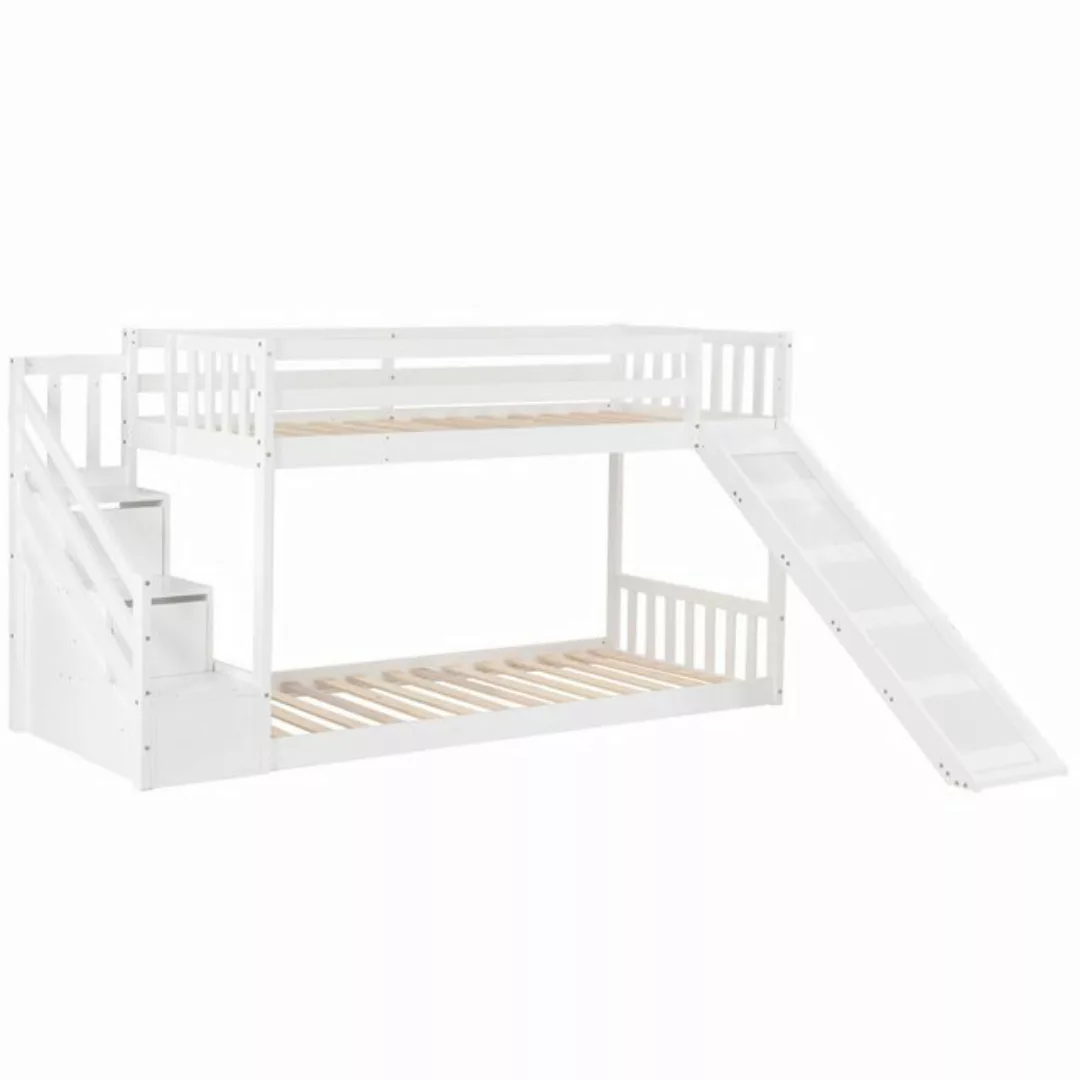 i@home Etagenbett mit Treppe und Rutsche, Rahmen aus massivem Kiefernholz ( günstig online kaufen