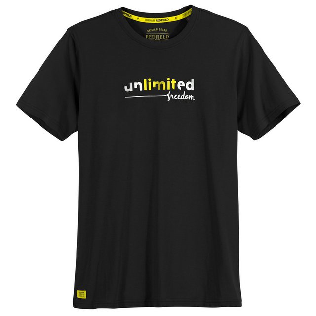 redfield Rundhalsshirt Große Größen Herren T-Shirt unlimited schwarz Redfie günstig online kaufen