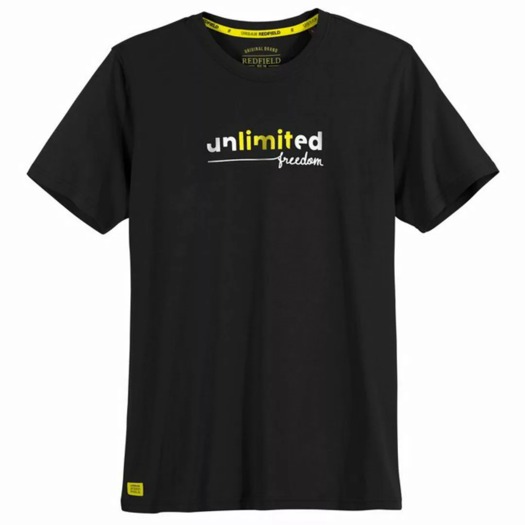 redfield Rundhalsshirt Redfield Übergrößen T-Shirt unlimited schwarz günstig online kaufen