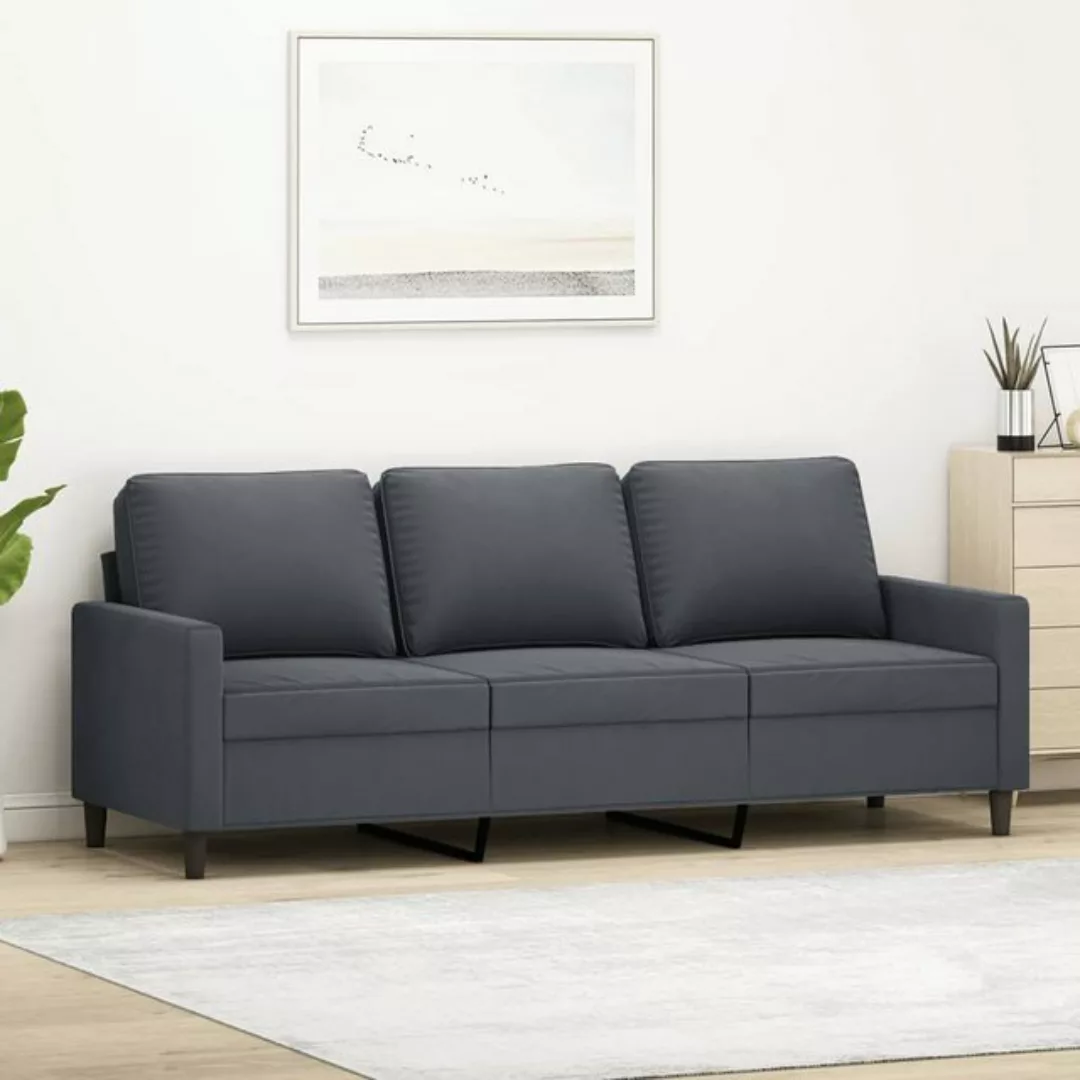 vidaXL Sofa 3-Sitzer-Sofa Dunkelgrau 180 cm Samt günstig online kaufen