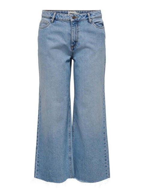 Only – Sonny – Kurz geschnittene Jeans mit weitem Bein in Blau günstig online kaufen