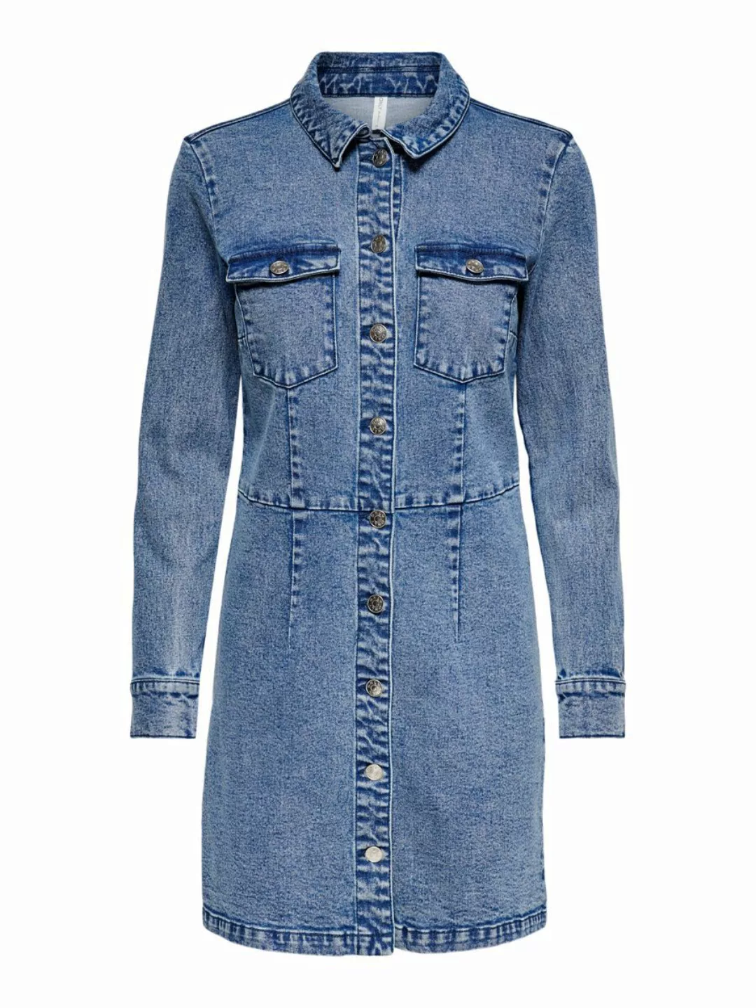 ONLY Langärmelig Jeanskleid Damen Blau günstig online kaufen