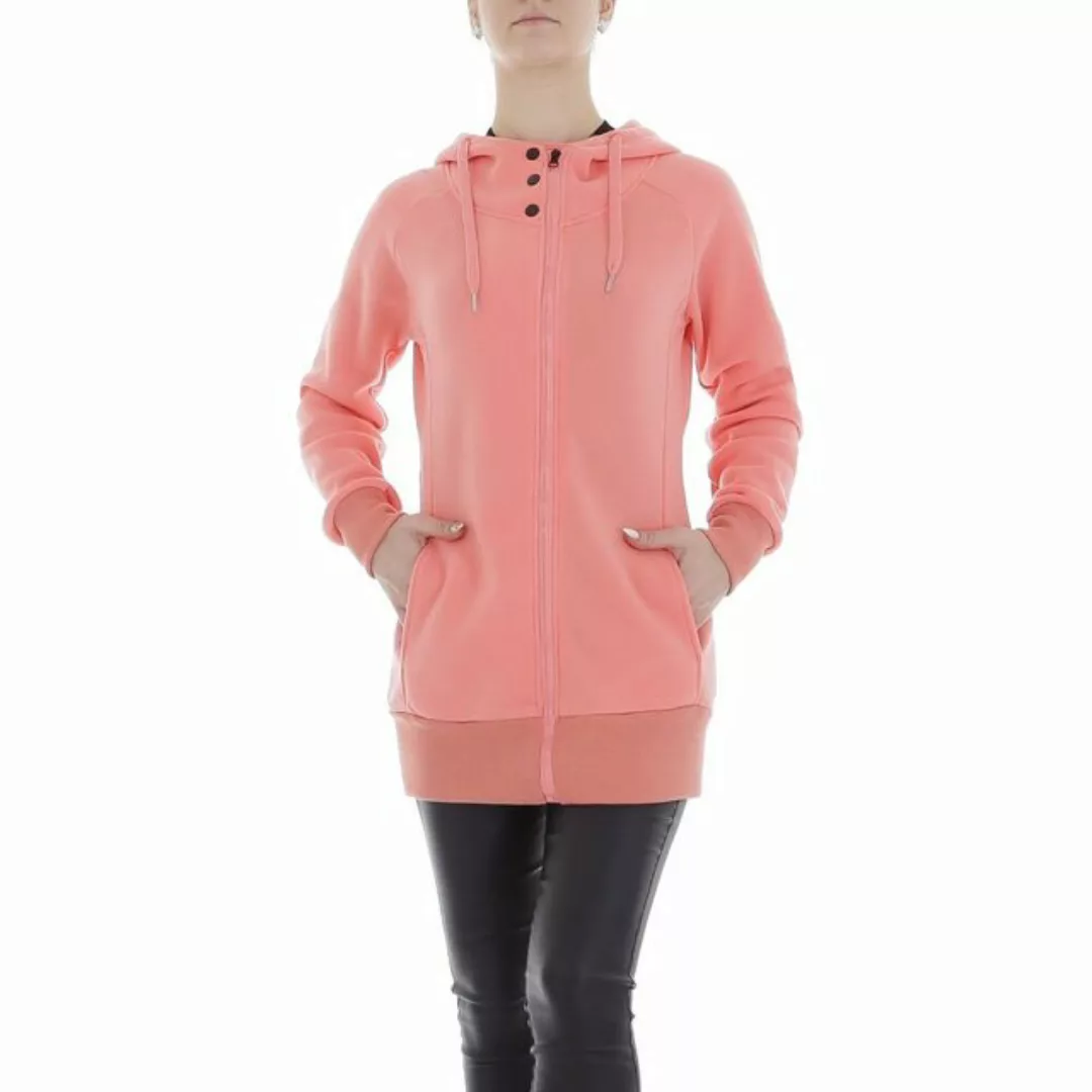 Ital-Design Sweatjacke Damen Freizeit (85855916) Kapuze Sweatjacke in Coral günstig online kaufen