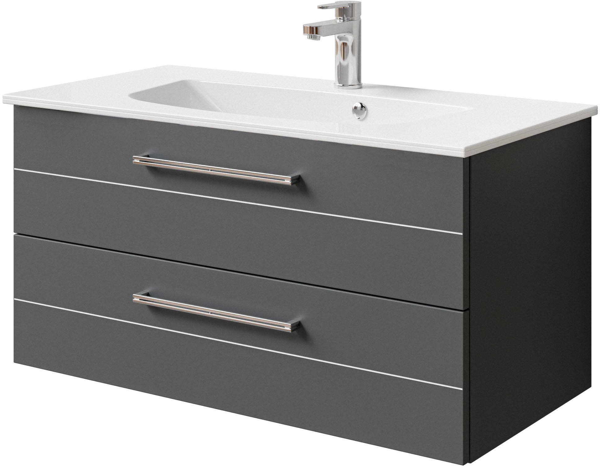 Saphir Waschtisch »Serie 6025 Mineralmarmor-Waschtisch mit Unterschrank, 97 günstig online kaufen