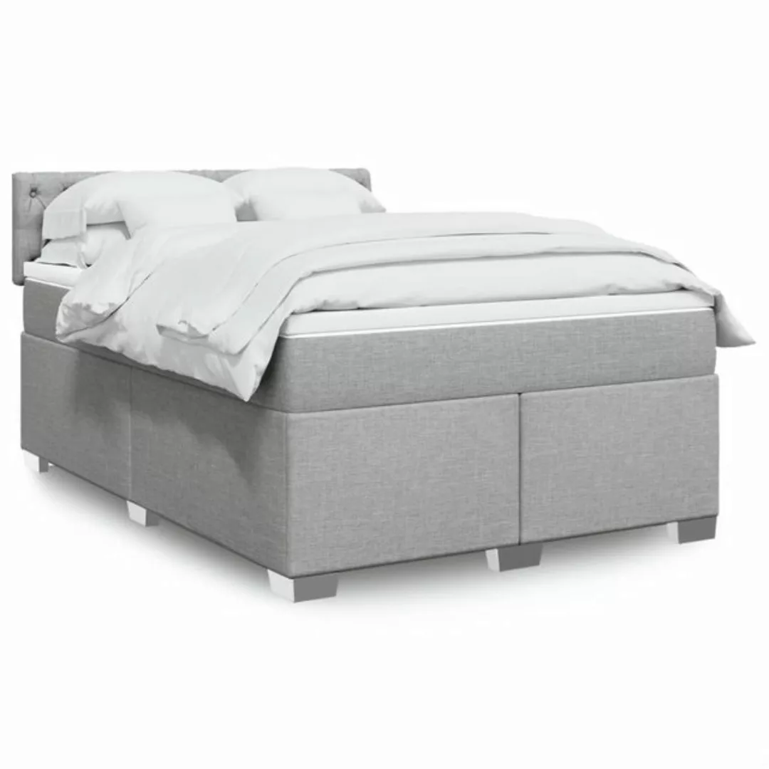 vidaXL Boxspringbett mit Matratze Hellgrau 140x200 cm Stoff2100007 günstig online kaufen