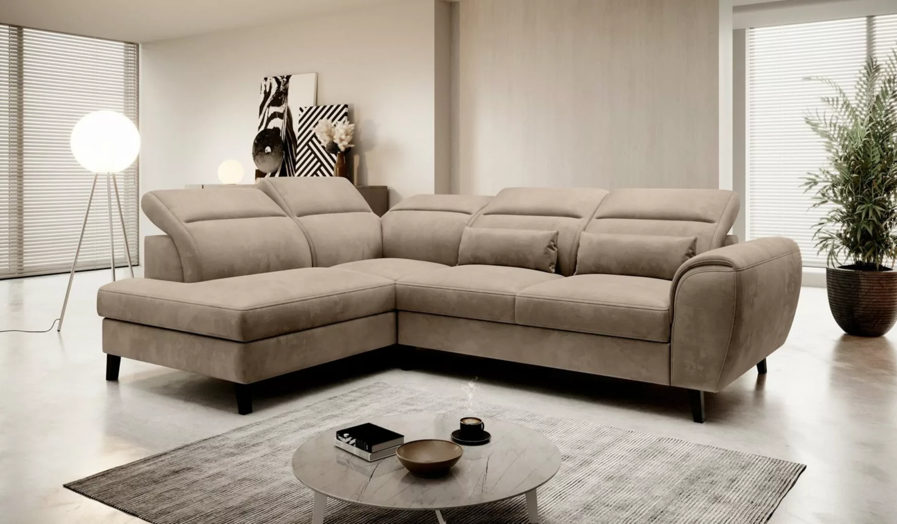 yourhouse24 Ecksofa NOBLE L-form Schlafsofa Wohnlandschaft Links Rechts Cou günstig online kaufen