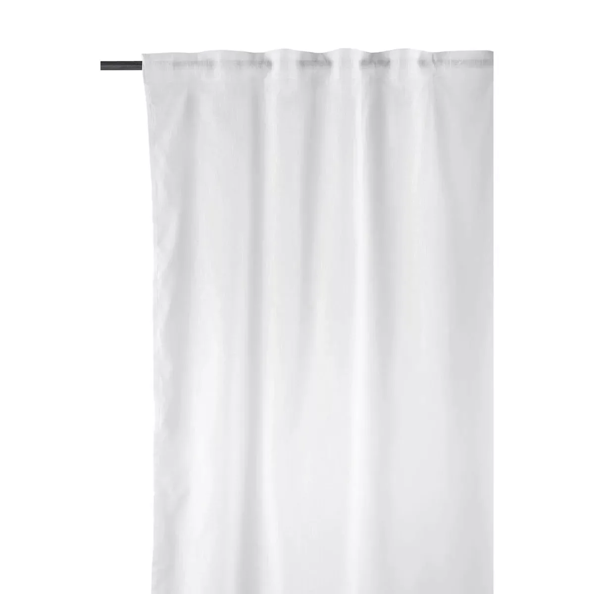 2er Set Vorhänge Plain in Weiß aus Leinen und Polyester günstig online kaufen