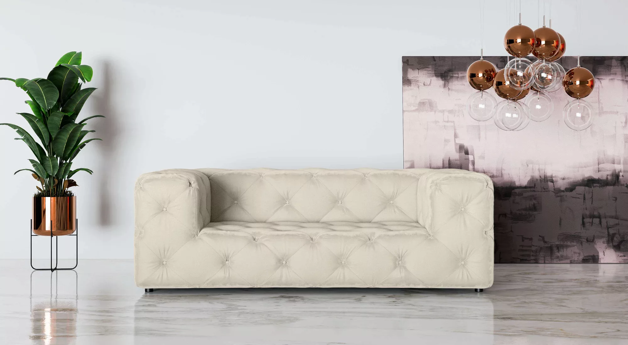 Places of Style 2-Sitzer "FOLLINA", 2-Sitzer Sofa mit klassischer Chesterfi günstig online kaufen