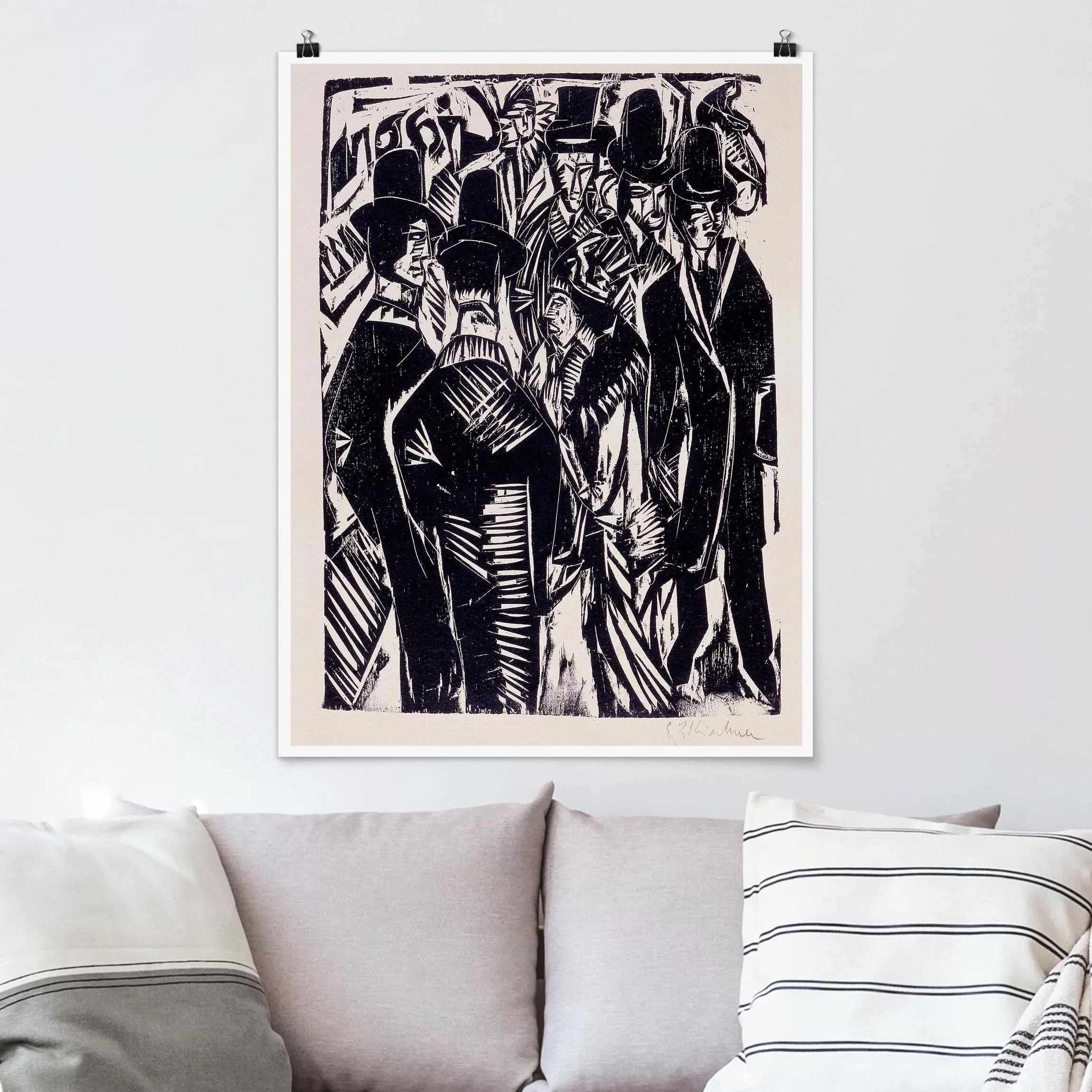 Poster Kunstdruck - Hochformat Ernst Ludwig Kirchner - Straßenszene günstig online kaufen