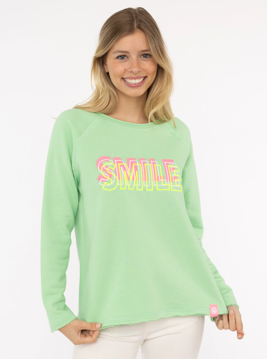 Zwillingsherz Sweatshirt ""Smile"", mit fröhlichem Statement-Print günstig online kaufen