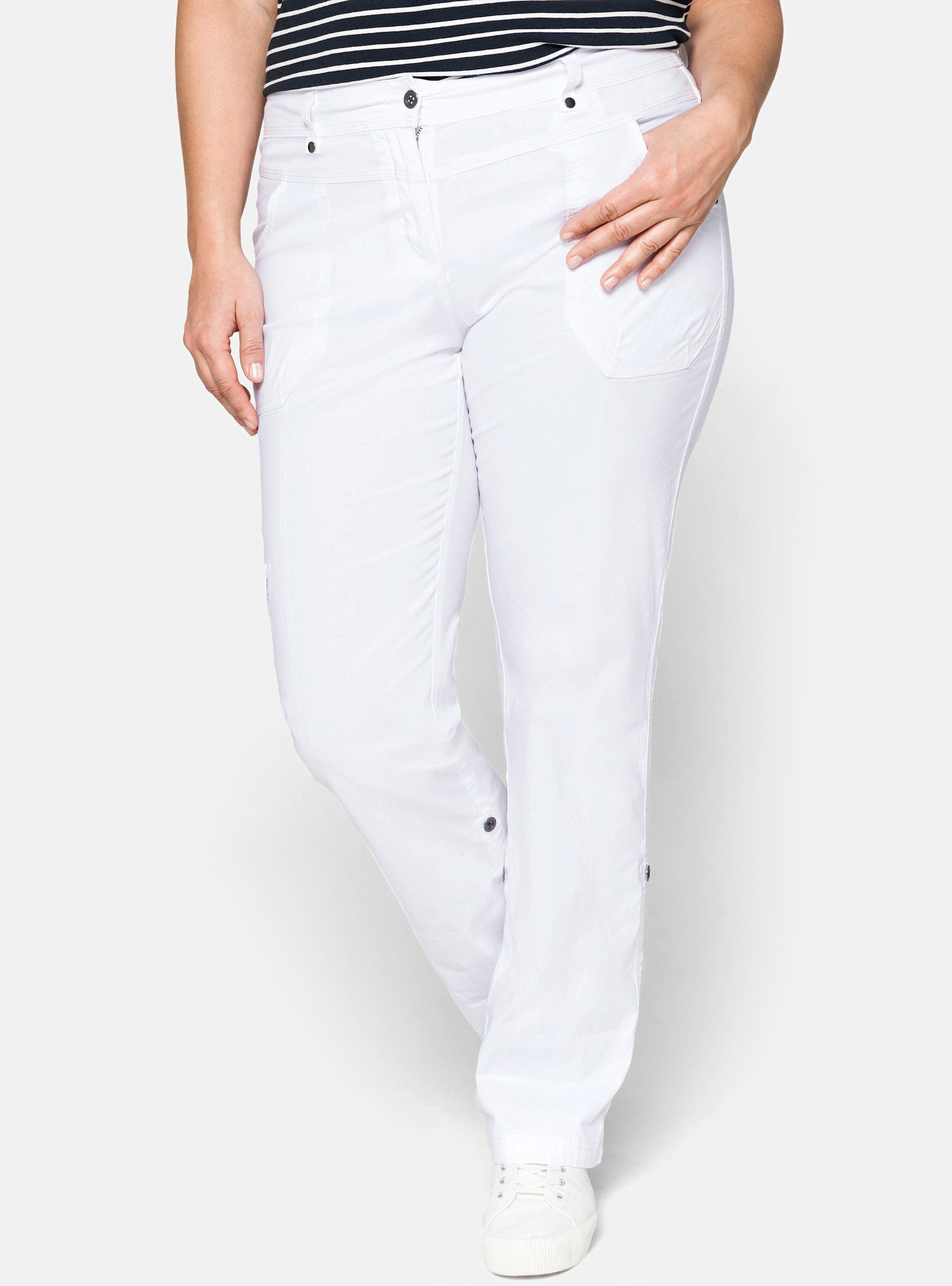 Sheego Jerseyhose Cargohose Länge ca. 90 günstig online kaufen