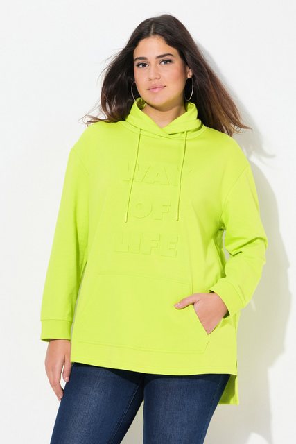 Ulla Popken Sweatshirt Sweatshirt 3D-Prägung Oversized Stehkragen Langarm günstig online kaufen