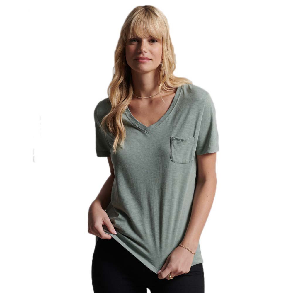 Superdry Pocket Kurzarm-t-shirt Mit V-ausschnitt L Forest Green günstig online kaufen