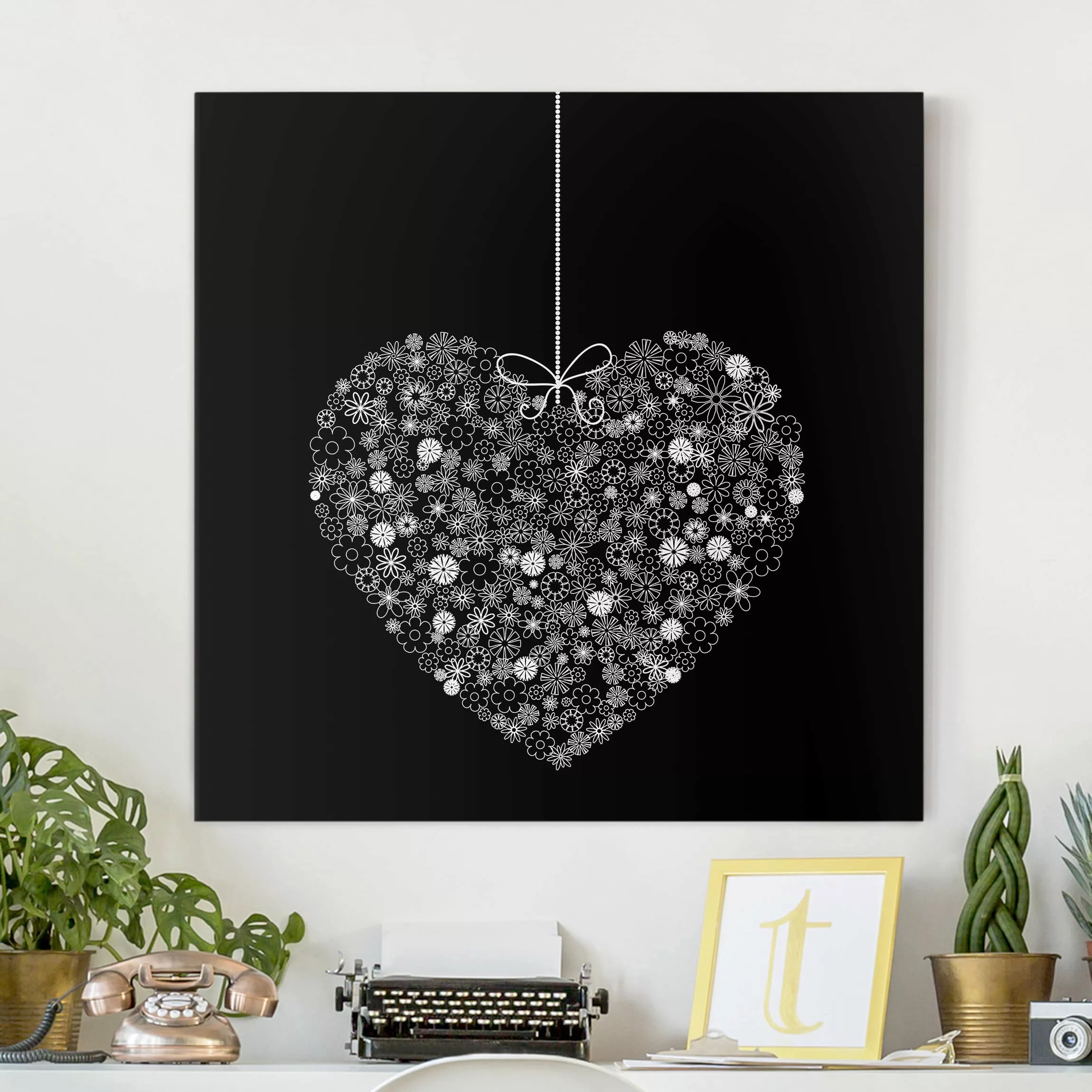 Leinwandbild Muster - Quadrat Heart Giveaway günstig online kaufen