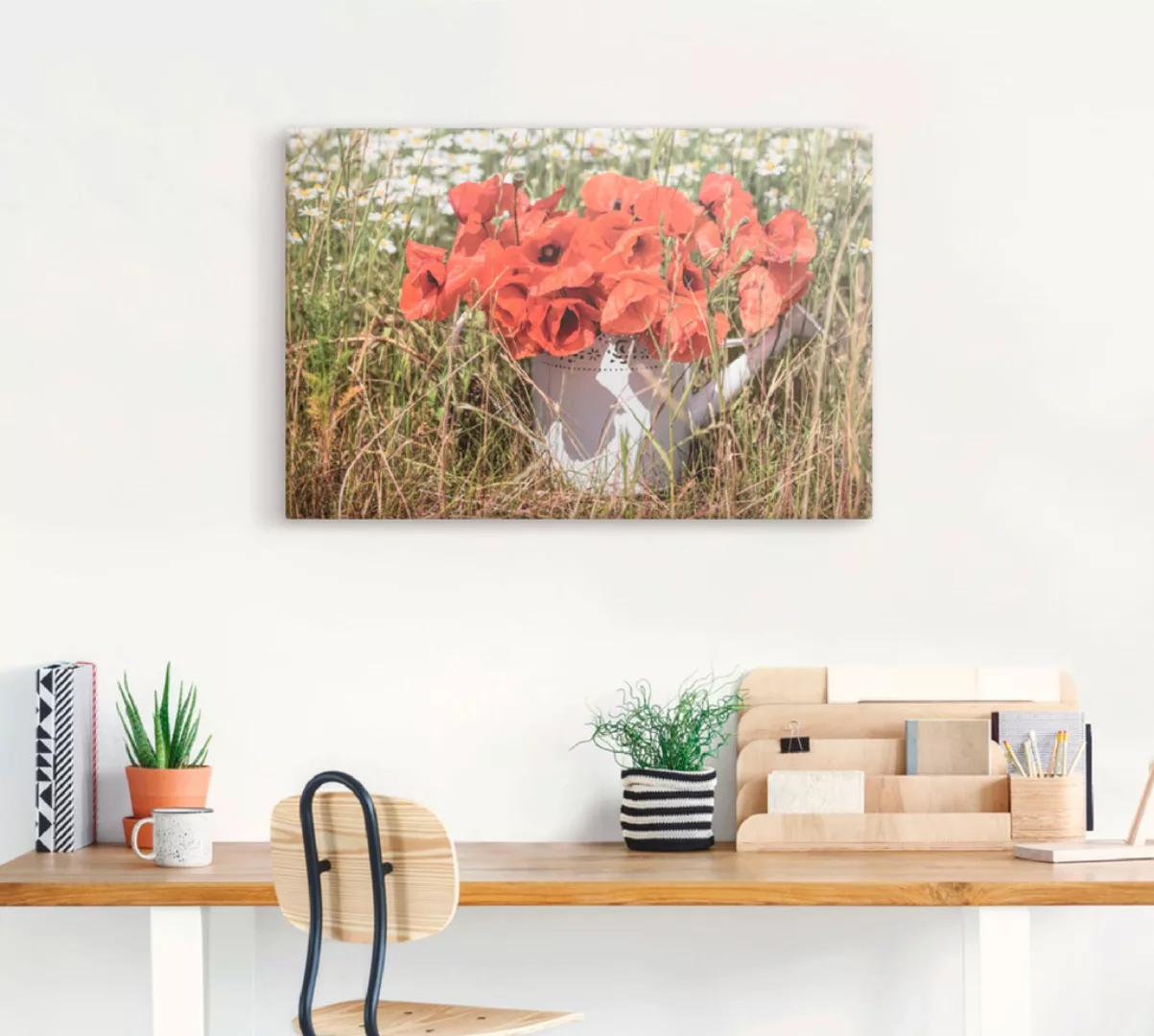 Artland Leinwandbild "Mohnblüten im Feld", Blumenwiese, (1 St.), auf Keilra günstig online kaufen