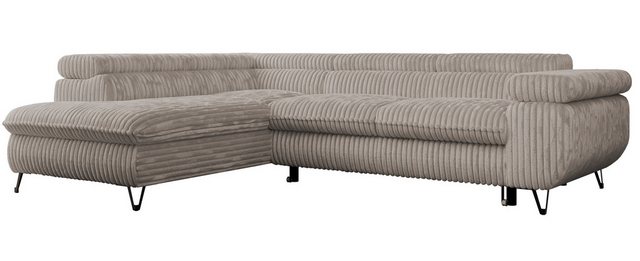 MKS MÖBEL Ecksofa PEDRO L, Set, T30-Schaum, Metallbeinen, Wellenfedern, L-f günstig online kaufen