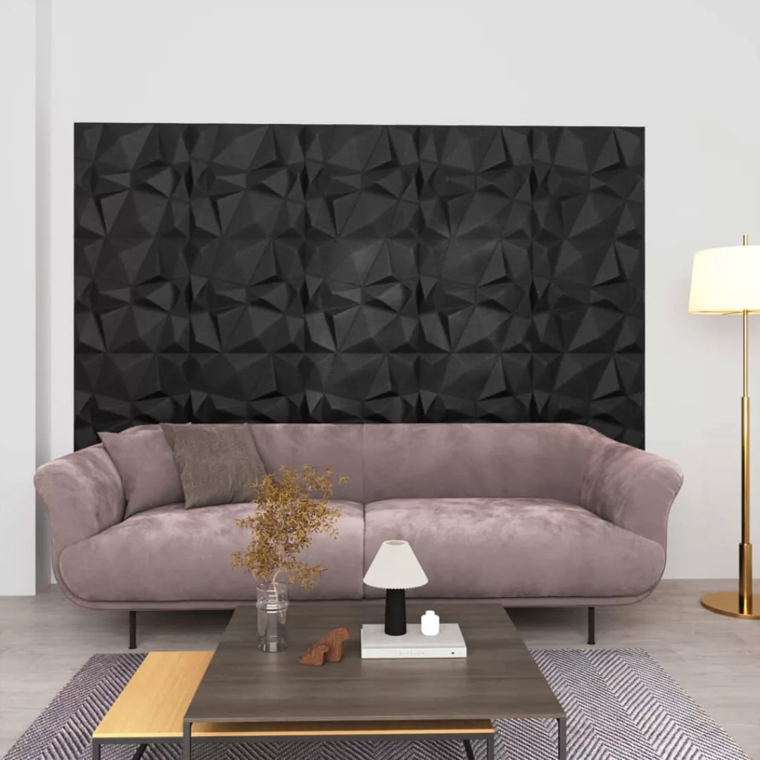 Vidaxl 3d-wandpaneele 24 Stk. 50x50 Cm Diamant Schwarz 6 M² günstig online kaufen