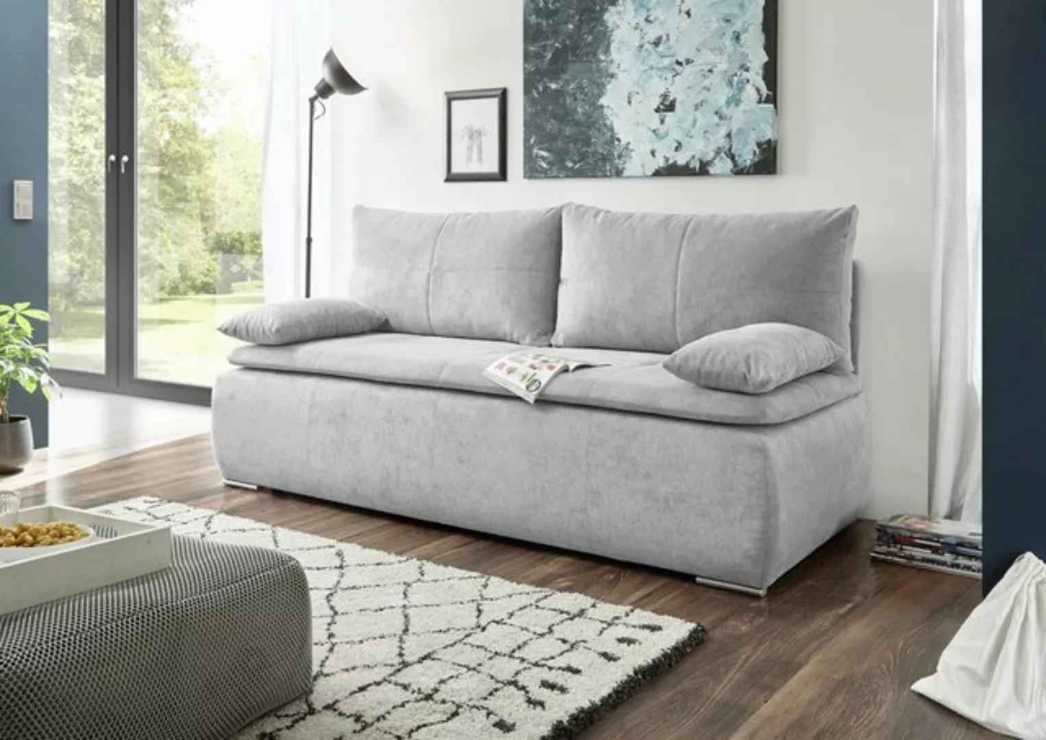 freiraum Schlafsofa JANA 3DL, Liegefläche 208x160cm, silver - 208x102x95 (B günstig online kaufen