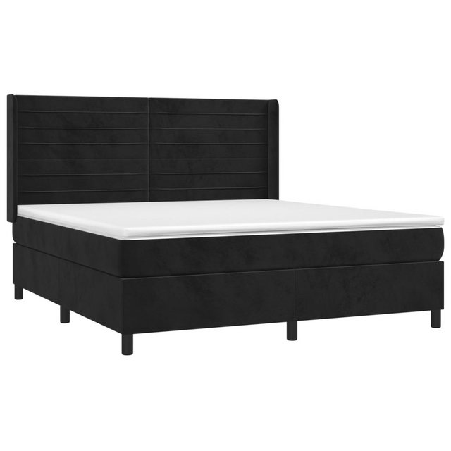 vidaXL Boxspringbett Boxspringbett mit Matratze und LED Samt (180 x 200 cm, günstig online kaufen