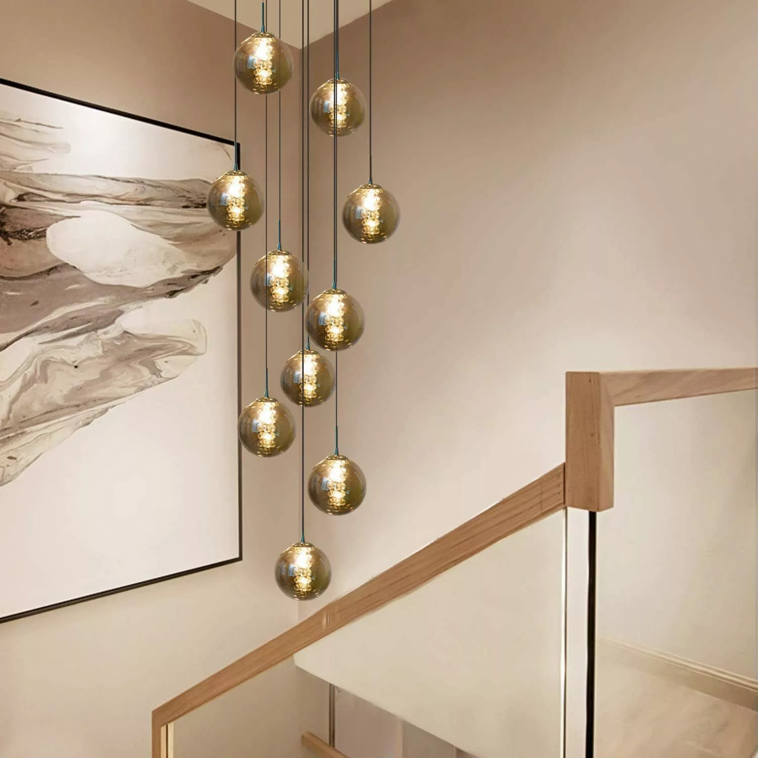 Nettlife Pendelleuchte Glas esstisch 150CM Höheverstellbar günstig online kaufen