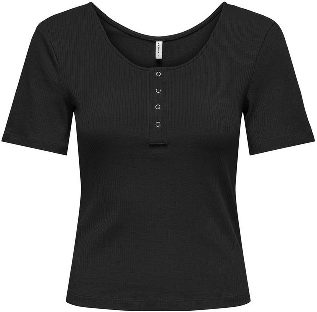 ONLY Kurzarmshirt ONLSIMPLE LIFE S/S RIB BUTTON TOP CS JRS günstig online kaufen