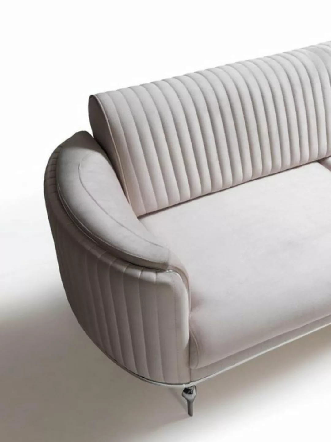 JVmoebel 3-Sitzer Weiß Sofa 3 Sitzer Wohnzimmer Möbel Textil Modern Dreisit günstig online kaufen