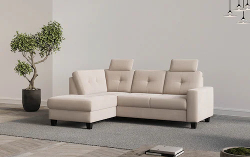 Places of Style Ecksofa »Varese«, Kreuznaht in beige günstig online kaufen