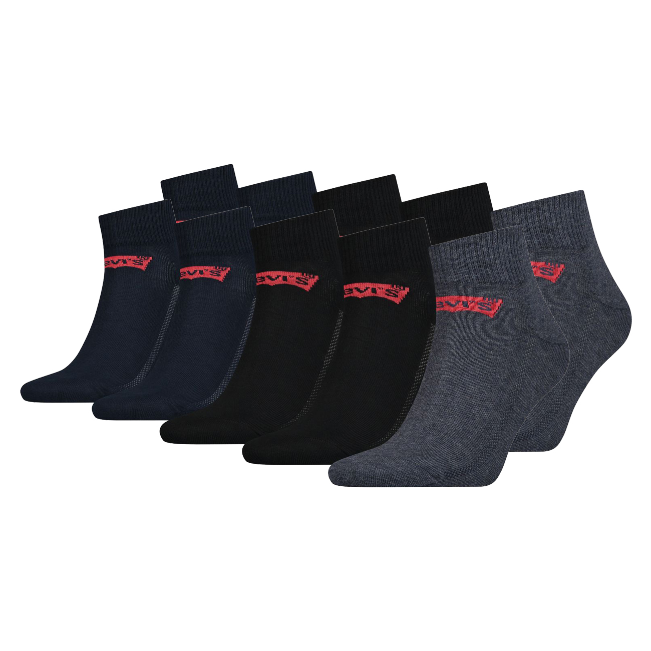 Levis Unisex Quarter Sportsocken MID CUT BATWING LOGO ECOM 10er Pack günstig online kaufen