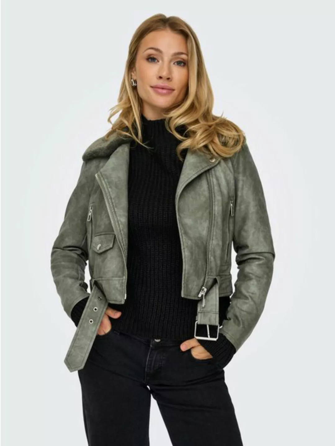 ONLY Lederimitatjacke "ONLMACY WASHED BIKER CC OTW" günstig online kaufen