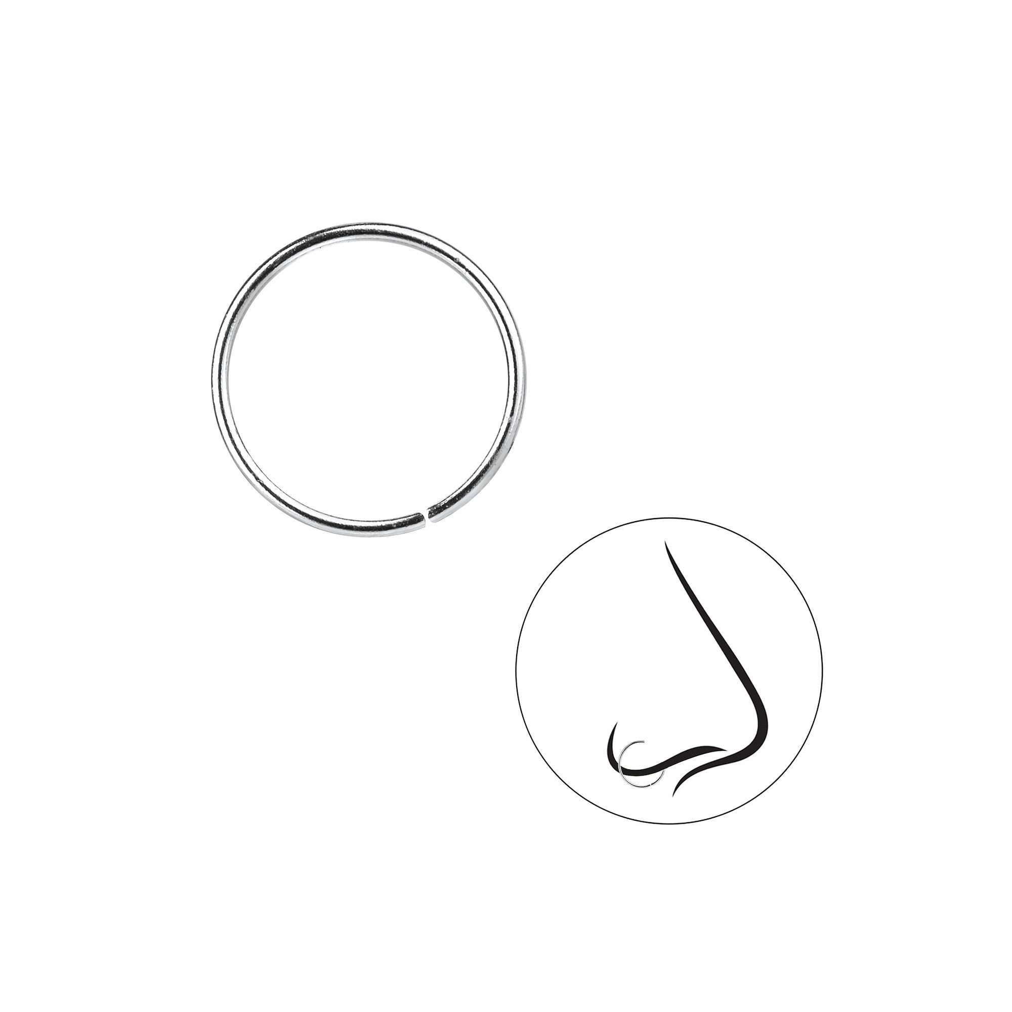 Monkimau Nasenpiercing 12mm Nasenring Nasenstecker 925 günstig online kaufen