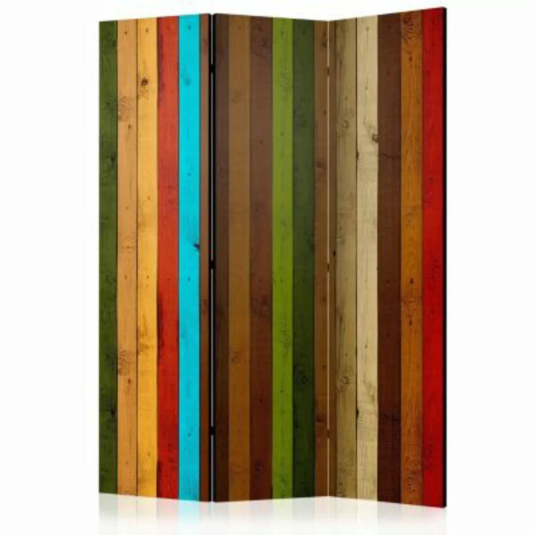 artgeist Paravent Wooden rainbow [Room Dividers] mehrfarbig Gr. 135 x 172 günstig online kaufen