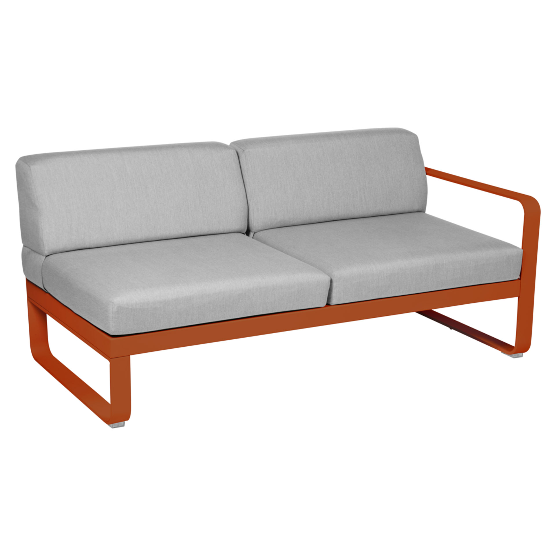 Bellevie Lounge 2-Sitzer Modul E2 Kandierte Orange 79 Flanellgrau Rechts günstig online kaufen