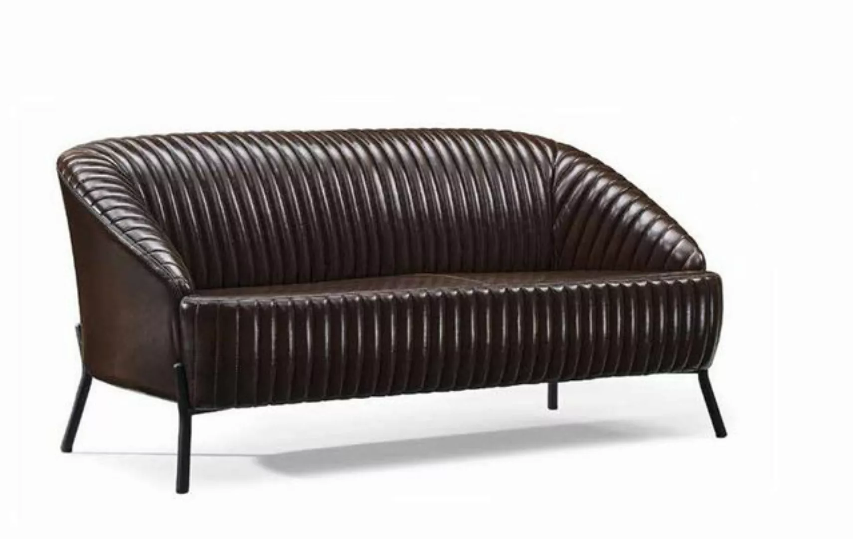 JVmoebel 2-Sitzer Dunkelbraunes Ledersofa Luxuriöse Wohnzimmer Polstercouch günstig online kaufen