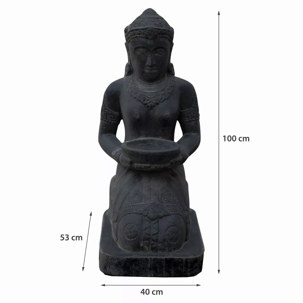 Garten Skulptur Kniende Göttin Ballari Mit Wasserschale günstig online kaufen