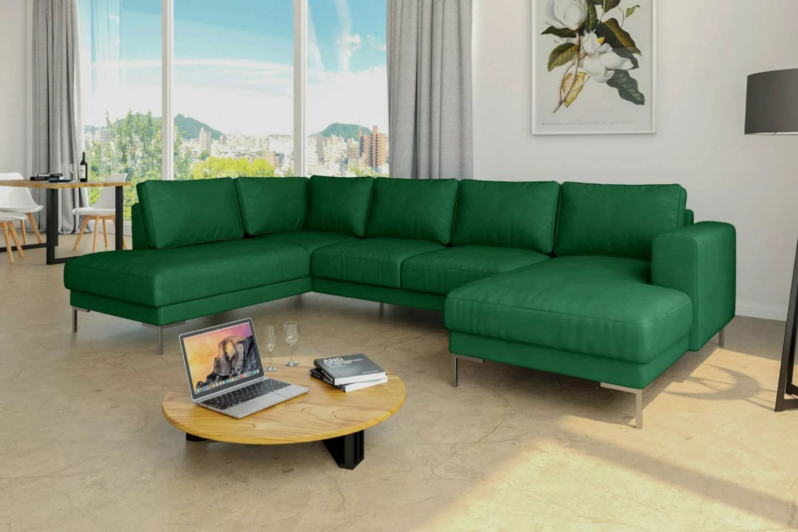 Stylefy Wohnlandschaft Santini, Sofa, U-Form, Metall günstig online kaufen